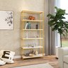 amb estante prateleira estilo industrial 6 niveis dourado com mdf branco 1