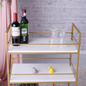 carrinho de bebidas industrial na cor dourado com mdf tx branco 3