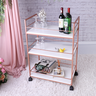 carrinho de bebidas industrial na cor rose gold com mdf tx branco 2