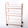 carrinho de bebidas industrial na cor rose gold com mdf tx branco