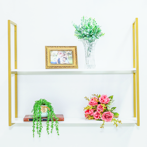 prateleira 2 estante niveis estilo industrial metal 65x80x18 dourado mdf branco fotor 20240618141714